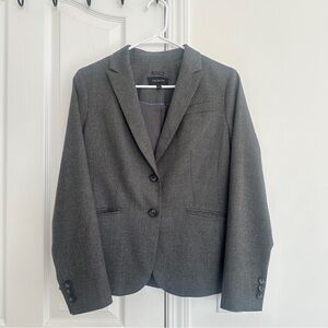 Talbots Wool Blend Gray Blazer Jacket Italian Flannel